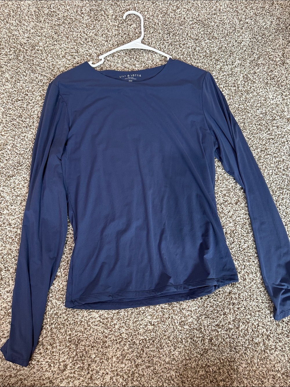 Lily & Lottie Navy Long-Sleeve Crew Neck Top